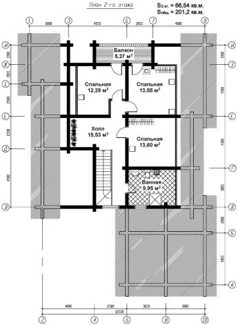 Проект дома ПД-001 План 2-го этажа